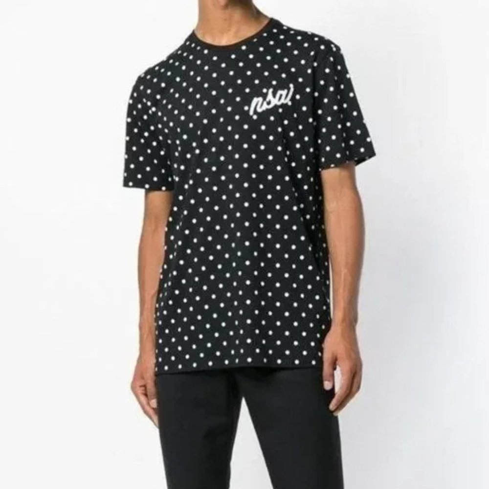New! Nike Sportswear NSW Men’s Short Sleeve Polka Dot Black T-shirt Size Large